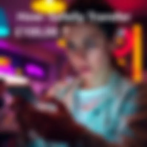 A person using a mobile app to transfer money safely from their Revolut account, looking concerned yet focused.