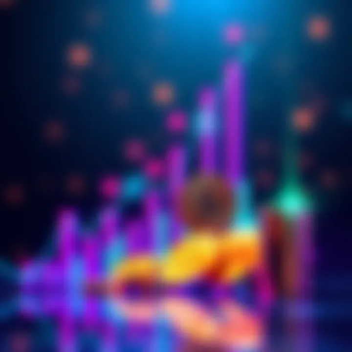 Colorful representation of trending cryptocurrencies like SEI, SUI, Syrup, and Ondo with rising graphs and coins.