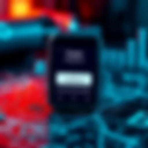 A Trezor wallet device displaying the passphrase setup screen with a 24-word recovery phrase background.