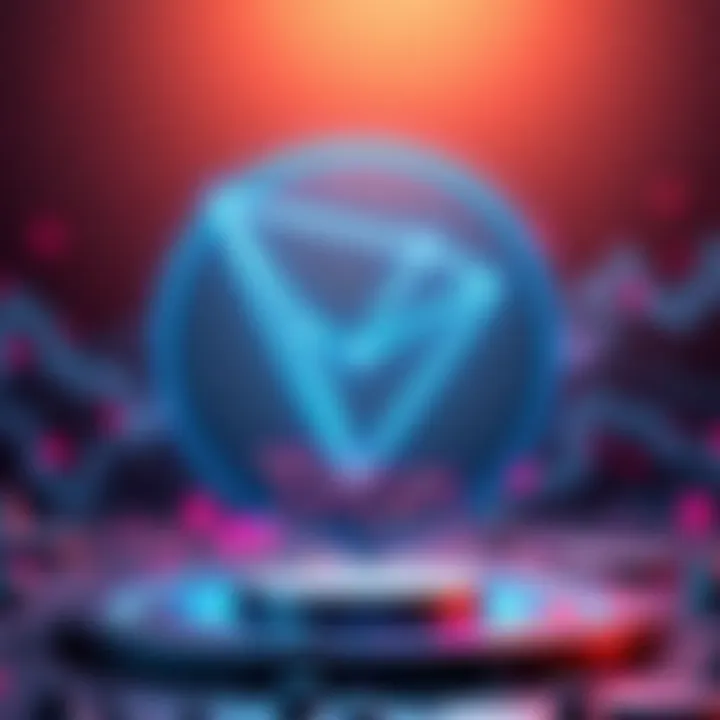 The Tron logo displayed prominently with an 8th place badge, representing its ranking in cryptocurrency market