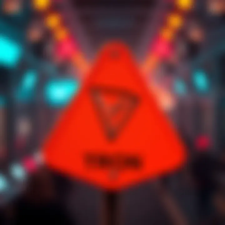 A warning sign with a Tron logo and a gasless fee wallet icon to highlight scam risks in cryptocurrency transactions