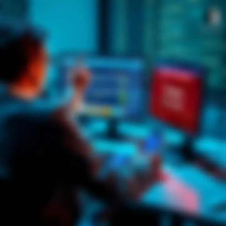 A person sitting at a desk, looking at a computer screen displaying a wallet interface while holding a Ledger device, showing frustration over locked USDT funds.