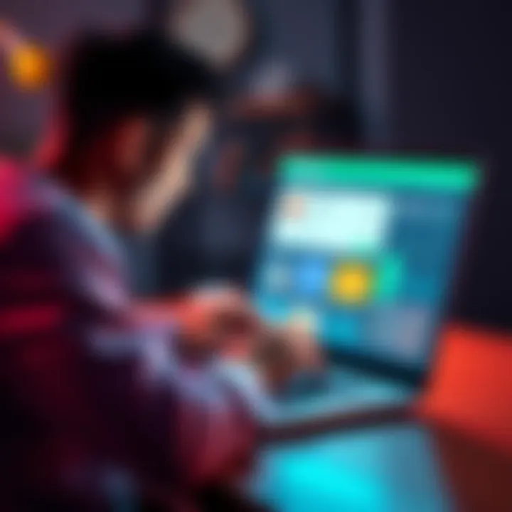 A person looking at various cryptocurrency wallet options on a laptop, exploring features for decentralized finance