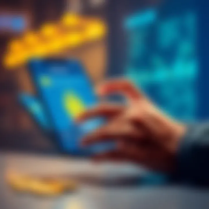A person accessing a digital wallet on a smartphone to manage inscribed tokens in Bitcoin.