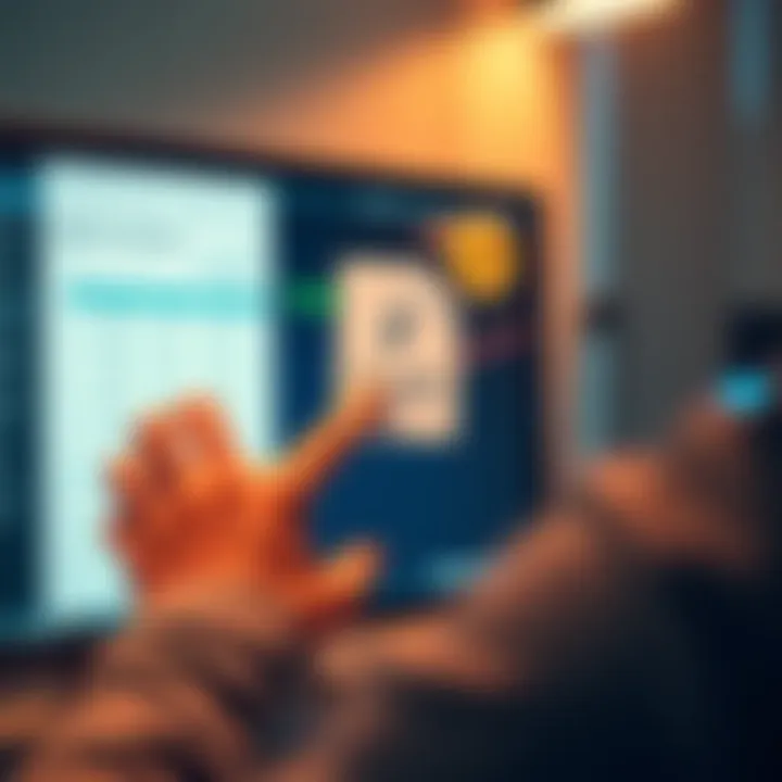 A person uploading an Excel file to a computer screen showing a crypto tax calculator interface