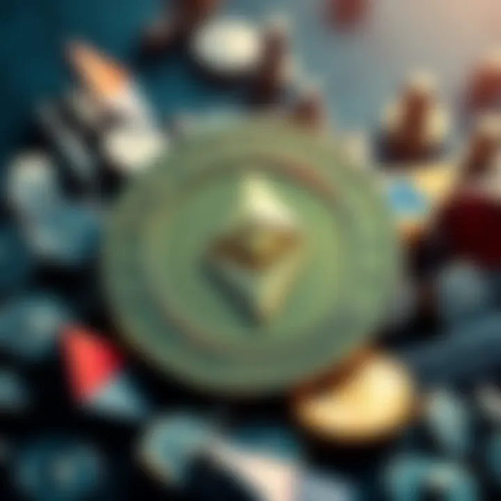 A graphic showing Ethereum cryptocurrency with the US government seal and a Coinbase logo, indicating a transfer of funds.