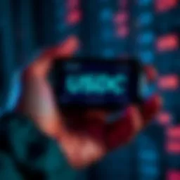 A person holding a Trezor cold wallet with USDC cryptocurrency displayed on the screen, showcasing safe storage practices.