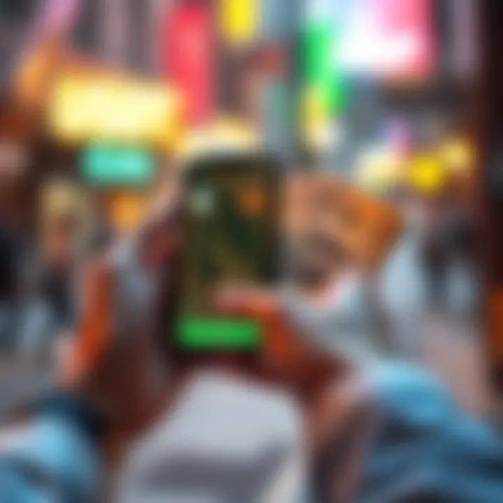 A person holding a phone showing a payment app with cash in hand to represent converting USDT to cash.