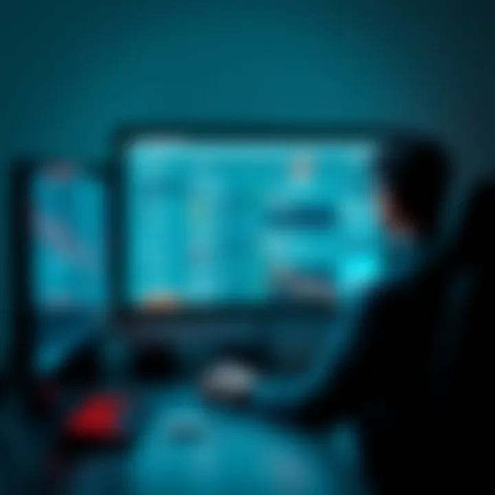 A person looking thoughtful while sitting in front of a computer screen showing a crypto forum, reflecting on their decision to take a break.