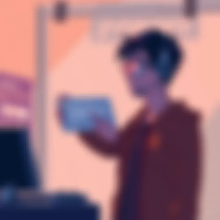 Illustration of a person receiving a notification to submit personal information before being blocked from a service