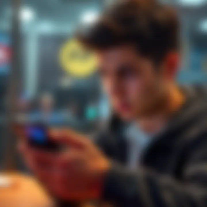 A person looking regretful while uninstalling an app on their smartphone, showing a sense of loss
