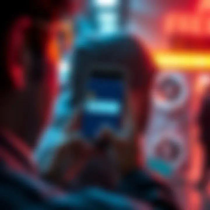 A person looks disappointed at their phone showing the Free Wallet app with an error message.
