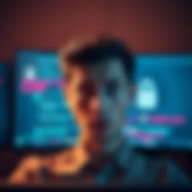 A person looking frustrated in front of a computer screen displaying a login error message