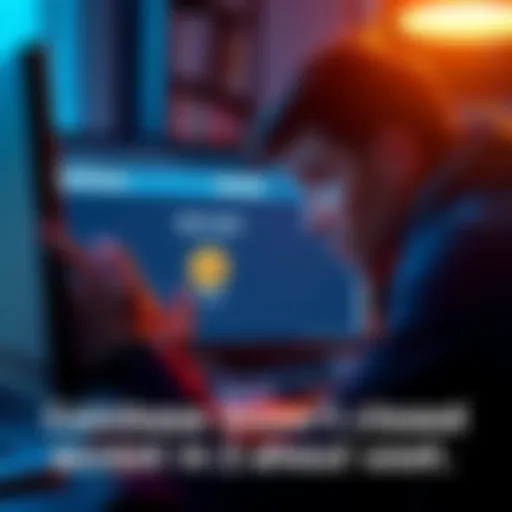 A person looking frustrated while looking at their computer screen, showing a Coinbase account page with a small balance of 3 cents.