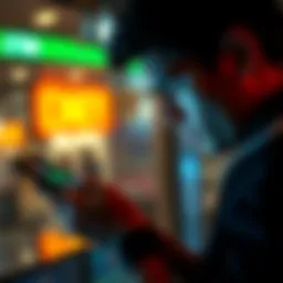 A user examines a money-making app on their smartphone, showing uncertainty about its payout