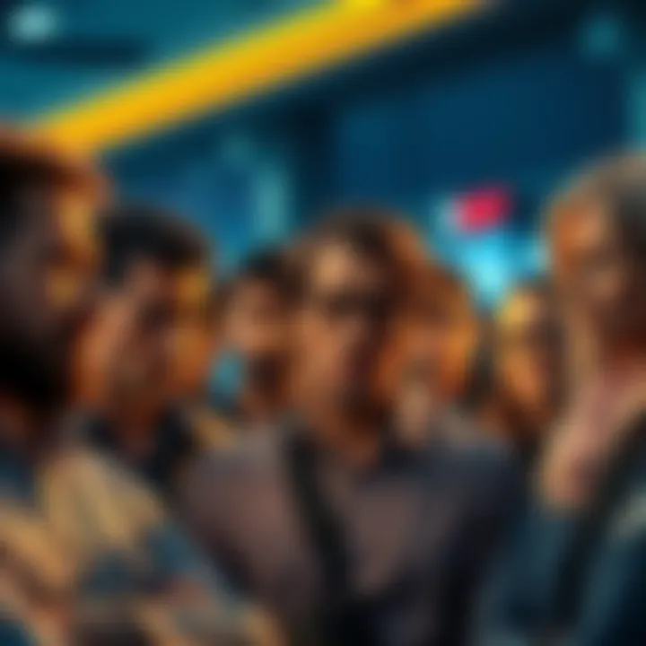 A group of people discussing their frustrations with locked accounts on the Gemini exchange, showing expressions of concern as they consider moving to other platforms.