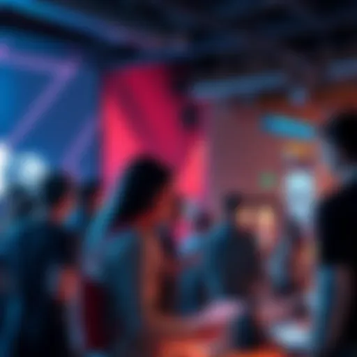 Group of people engaging in discussion about blockchain technology and Vechain updates