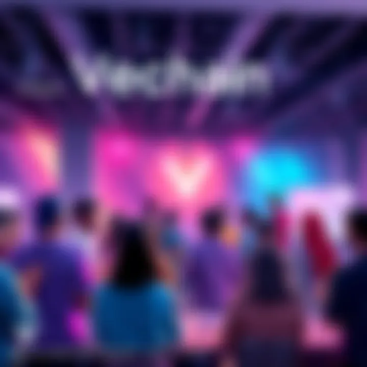 People engaging in a discussion about Vechain's blockchain and updates in a lively forum setting