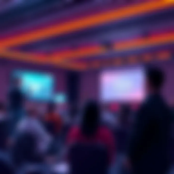 Group of people discussing Vechain updates in a forum setting, focusing on technology and sustainability.