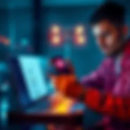 A person checking a digital currency logo on a smartphone while looking concerned, with a laptop open showing withdrawal options and security features.