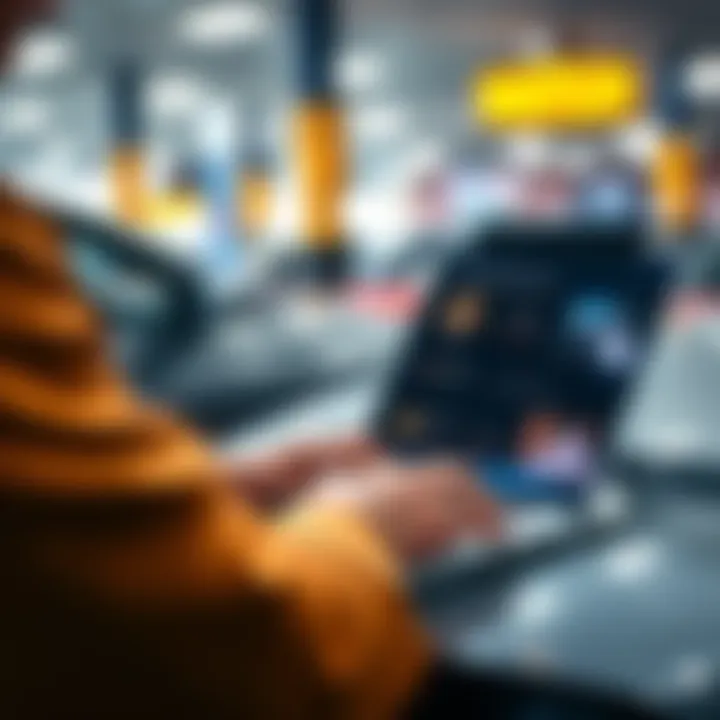 A person reviews car dealer ratings and feedback on a laptop while considering a purchase on BaT