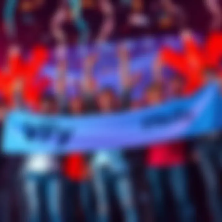 Cheerful people celebrating the launch of zkVerify with a giveaway of 34,090 VFY tokens, holding banners and confetti