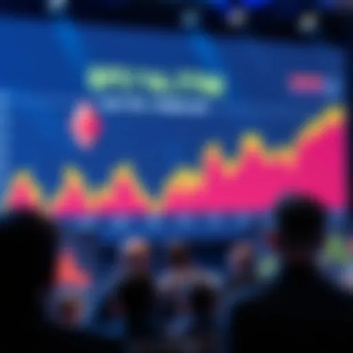 Vitalik Buterin discussing Ethereum gas cap proposal at a conference, with a graph showing gas price limits in the background.