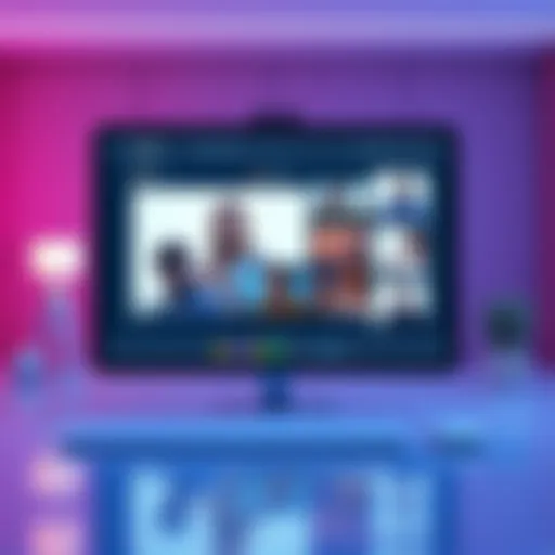 Screenshot of the Vooz video chat platform showing group chat features and user-selected topics