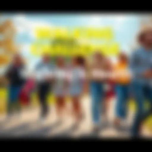 A group of people walking together on a sunny day, celebrating their progress toward a walking goal, with smiles and determination on their faces.