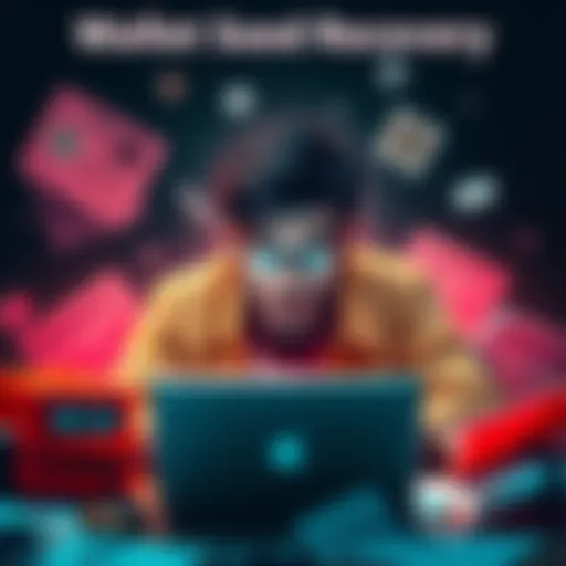 A person looking frustrated while surrounded by papers and a laptop, trying to recover an old wallet seed phrase for cryptocurrency.