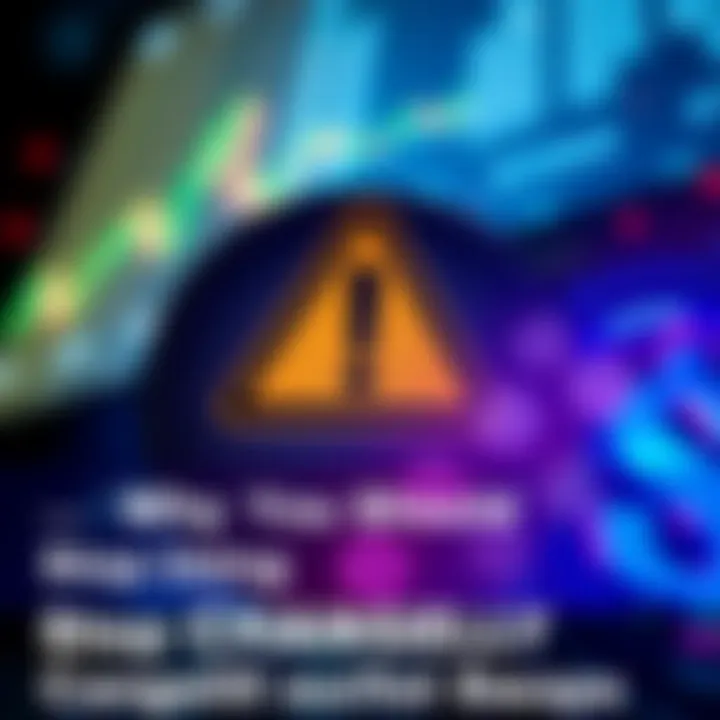 A caution sign overlaid on a digital currency symbol, illustrating risks in using Changelly for crypto swaps.