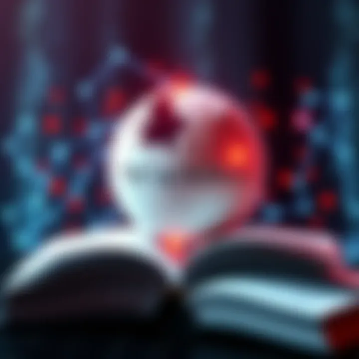 A digital representation of a decentralized Wikipedia with blockchain symbols and open books, highlighting the theme of free knowledge access.