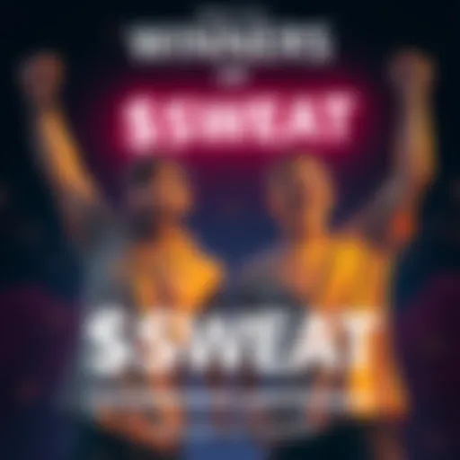 Two people celebrating with $SWEAT tokens and Sweatcoin Premium subscription