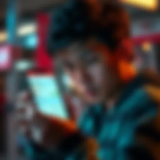 A person looks frustrated at their phone with the Revolut app open, showing only trading options and no withdrawal feature.