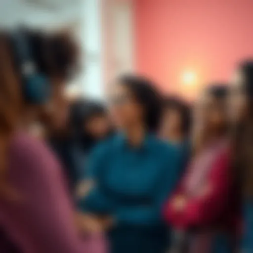 A group of women of diverse backgrounds engaging in conversation about their life goals and desires.