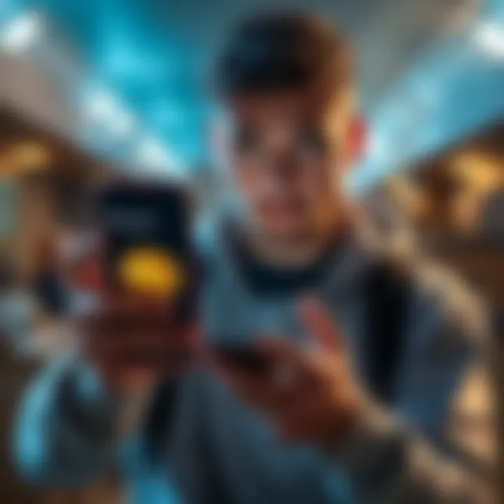 A person holds their smartphone with a worried expression after sending Bitcoin to the wrong address.