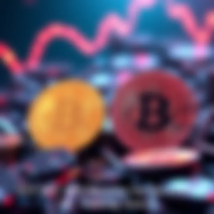 A visual comparison between XRP coins and Bitcoin, showing investment potential