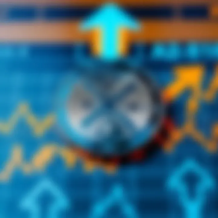 A visual representation of an XRP token surrounded by arrows indicating global financial connections and technology advancement.