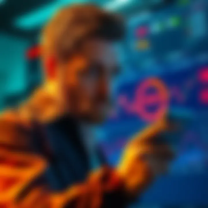 Concerned investor looking at Bitstamp account with charts showing losses