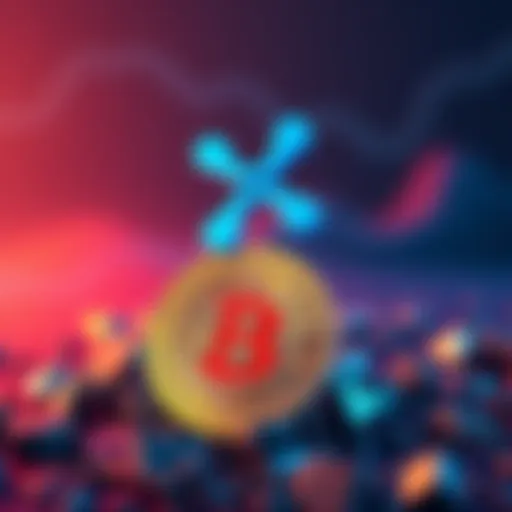 A visual comparison of Ripple's XRP and Bitcoin, showcasing XRP's logo rising above Bitcoin's, symbolizing its potential to outperform.