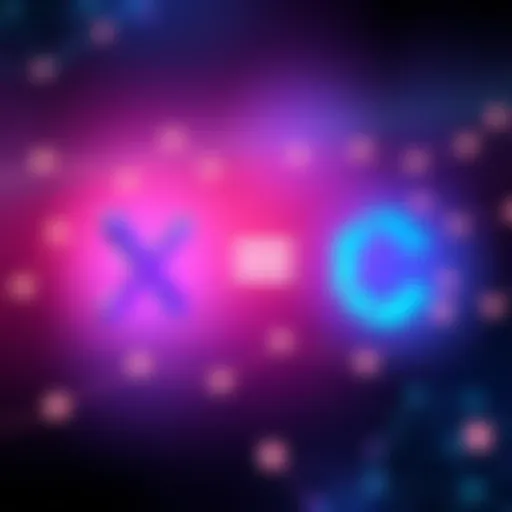 A visual representation of swapping XRP for Chainlink with their logos in a balanced scale illustration.