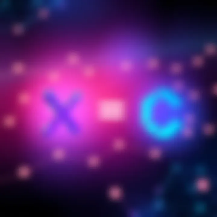 A visual representation of swapping XRP for Chainlink with their logos in a balanced scale illustration.