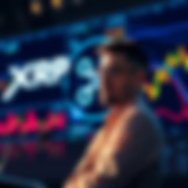 A man discussing cryptocurrency trends, with XRP logo and charts in the background, reflecting market shifts.
