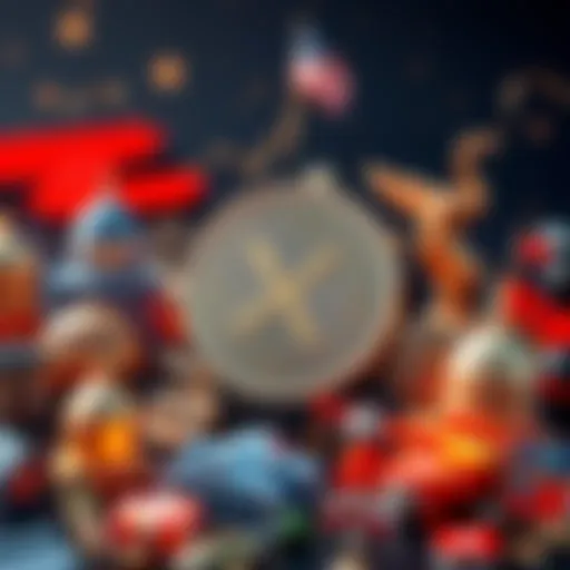 XRP coin surrounded by symbols of government and global adoption, representing political support and potential growth.