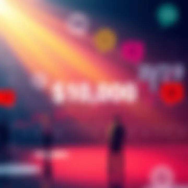 A graph showing XRP price predictions with a bold $10,000 mark, surrounded by speech bubbles representing people's opinions on social media and forums.