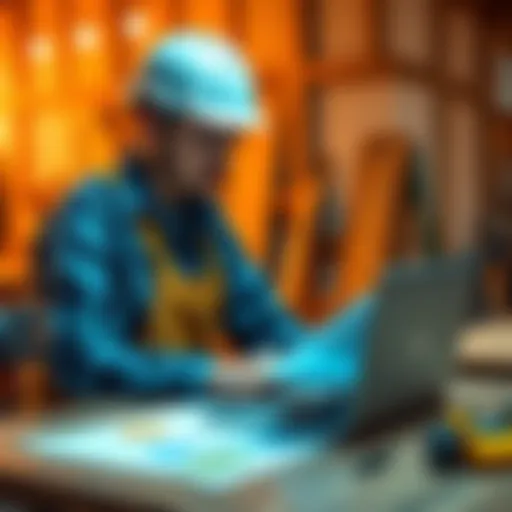 An 18-year-old carpenter looking at a laptop with Bitcoin charts and a loan document on the table.