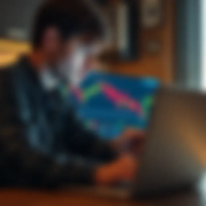 A 29-year-old man looking at his laptop with Bitcoin charts on screen, reflecting his concerns and excitement about investing inheritance money in cryptocurrency and ETFs.