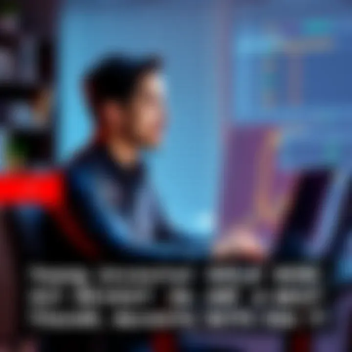 A 24-year-old man sitting at a desk, looking thoughtfully at a laptop displaying cryptocurrency charts, symbolizing his decision on whether to reinvest in XRP or diversify his portfolio.