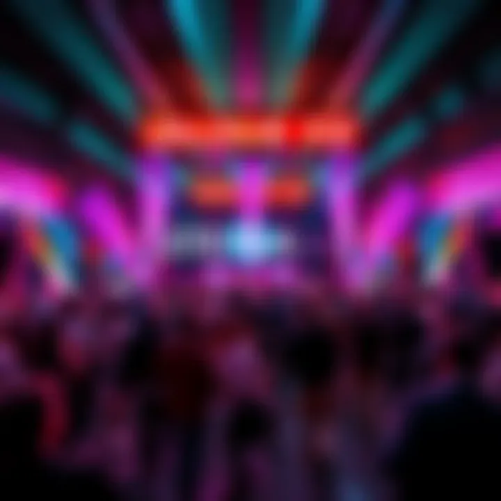 People celebrating the launch of Zilliqa 2.0 with banners and tech displays